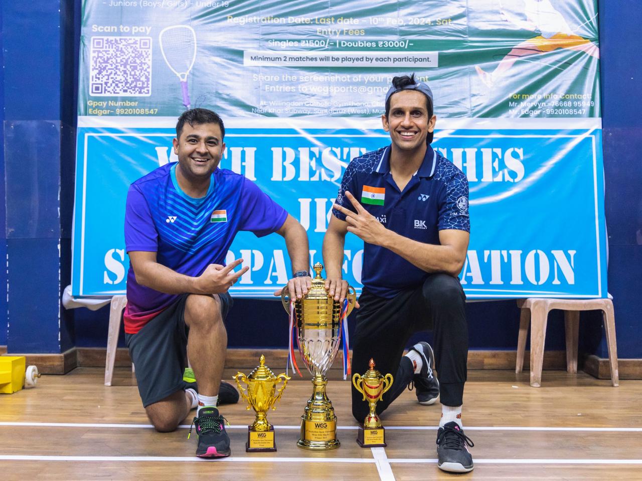 Nikhil Mansukhani and Siddharth Nandal both won double crowns at the recently conducted Racketlon All India Open Championships.