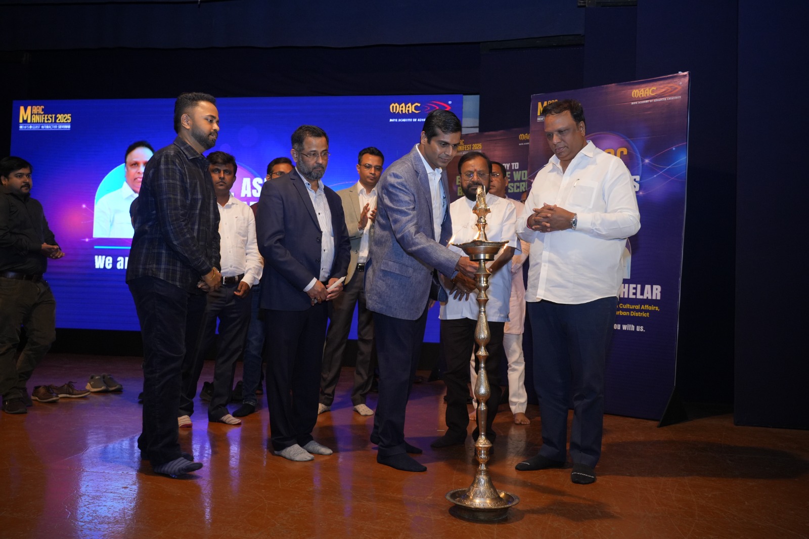 Shri Adv. Ashish Shelar, Minister of Information Technology & Cultural Affairs, Guardian Minister, Mumbai Suburban at MAAC Manifest held at Rangsharda Auditorium, Bandra, Mumbai